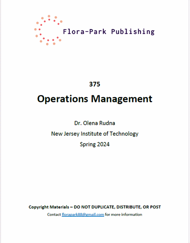 375 Operations Management Spring 2024 Dr Olena Rudna NJIT