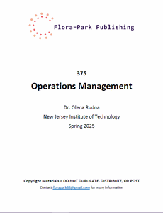 375 Operations Management Spring 2025 Dr Olena Rudna NJIT