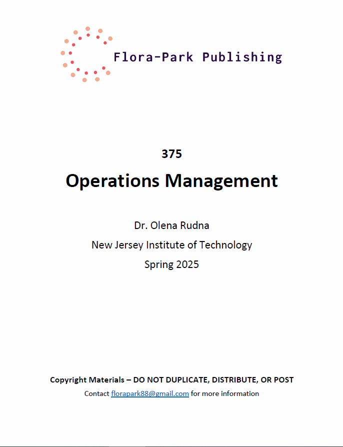 375 Operations Management Spring 2025 Dr Olena Rudna NJIT
