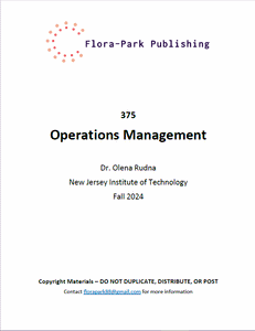 375 Operations Management Fall 2024 Dr Olena Rudna NJIT