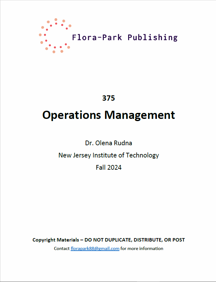 375 Operations Management Fall 2024 Dr Olena Rudna NJIT