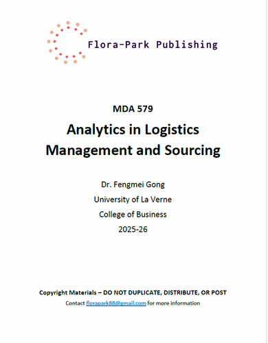 MDA 579 Analytics in Logistics Management and Sourcing 2025-26 DR Gong