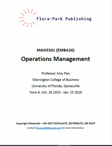 MAN5501 Operations Management 2025 University of Florida DR PAN