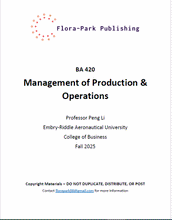 Load image into Gallery viewer, BA 420 Management of Production and Operations Fall 2025 Professor Peng Li Embry-Riddle Aeronautical University