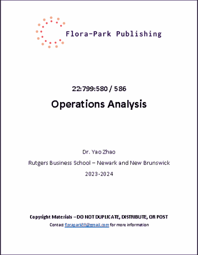 Operations Analysis 2023-24 Rutgers University Professor Yao Zhao