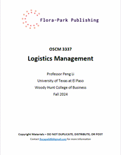 Load image into Gallery viewer, OSCM 3337 Logistics Management Fall 2024 Professor Peng Li University of Texas at El Paso