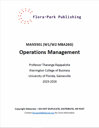 MAN5501 Operations Management 2025-26 University of Florida DR Tharanga Rajapakshe