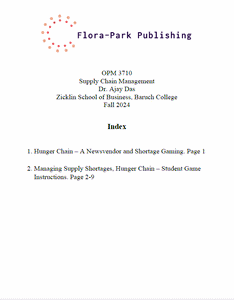 OPM 3710 Supply Chain Management by Professor Ajay Das Zicklin School Baruch College